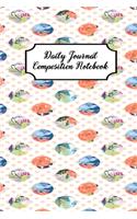 Daily Journal Composition Notebook: Pink Blue Colorful Polka Dot Pattern Theme - 120 Blank Lined Pages 6X9 Size Notebook