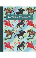 Weekly Planner: Equestrian Sports Cover 8x10" 120 Pages/60 Weeks Checklist Planning Undated Organizer & Journal - Christmas Gifts(12 Weekly Planner)