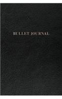 Bullet Journal: Classic Executive Dotted Grid Notebook - Black Leather Style, Softcover - 6 x 9 - 100 pages - Executive Style