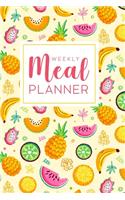 Weekly Meal Planner: 52 Week Food Planner Notebook, Diary, Log for Meal Planning with Grocery Shopping List - Colorful Tropical Fruits