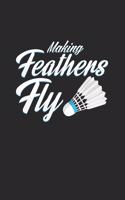 Making feathers fly: 6x9 Badminton - dotgrid - dot grid paper - notebook - notes