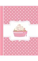 Pink Polka Dot Cupcake Composition Book: Sketchbook Art Notebook for School Teachers Students Offices - 200 Blank/Numbered Pages (7.44" X 9.69")