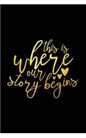 This Is Where Our Story Begins: Ruled Notebook, 100 Pages 6x9, a journal for couples to write in, original appreciation gift for newlyweds, cute for wedding anniversary, nice diary