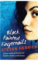 Black Painted Fingernails