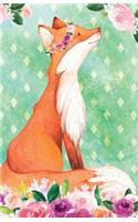 Bullet Journal for Animal Lovers Red Fox in Flowers: 162 Numbered Pages with 150 Dot Grid Pages, 6 Index Pages and 2 Key Pages in Easy to Carry 5.5 X 8.5 Size.