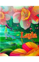 Layla: Personalized Book with Name, Notebook, Journal, Diary, 105 Lined Pages, 8 1/2" x 11"