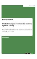 Die Bedeutung des Vorurteils bei Gotthold Ephraim Lessing