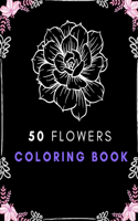 50 flowers coloring book