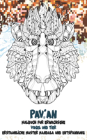 Malbuch für Erwachsene - Erstaunliche Muster Mandala und Entspannung - Vögel und Tier - Pavian