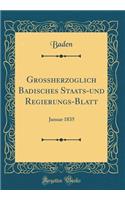 Grossherzoglich Badisches Staats-und Regierungs-Blatt: Januar 1835 (Classic Reprint)