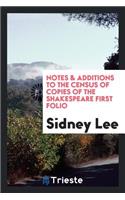 Notes & Additions to the Census of Copies of the Shakespeare First Folio