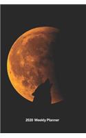 Plan On It 2020 Weekly Calendar Planner - Wolf Blood Moon Eclipse