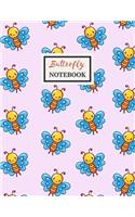 Butterfly Notebook: Composition Book: Medium Ruled Journal