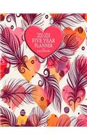 2020-2024 Five Year Planner And Calendar: Long-Term 60 Month Agenda Organizer Hearts And Feathers