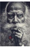 150 Page Bad Ass Old Man Smoking Out of a Pipe Lined Journal