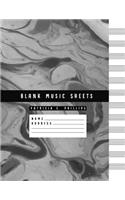 Blank Music Sheets: Gray Marble Manuscript Paper / Staff Paper / Musicians Notebook - 12 Stave 100 Pages