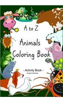 A to Z Animals Coloring Books - English Alphabet