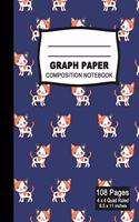Graph Paper Composition Notebook: Beautiful 8.5 x 11 inch Quad Ruled 4 x 4 square grid journal four squares per inch graphing paper, (Notebooks for Math and Science School and Colleg