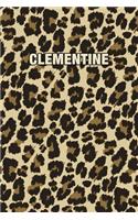 Clementine: Personalized Notebook - Leopard Print (Animal Pattern). Blank College Ruled (Lined) Journal for Notes, Journaling, Diary Writing. Wildlife Theme Des