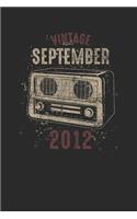 Vintage September 2012: Dotted Bullet Notebook - Birthday Gift or Anniversary Gift Idea