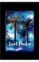 Saint Martin: Caribbean Christmas Notebook With Lined College Ruled Paper For Taking Notes. Stylish Tropical Travel Journal Diary 6 x 9 Inch Soft Cover. For Home,