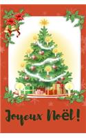Joyeux Noël!: Carnet de Notes lignés- Cadeau de Noël - 15,2 cm x 22,9 cm