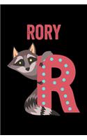 Rory: Animals Coloring Book for Kids, Weekly Planner, and Lined Journal Animal Coloring Pages. Personalized Custom Name Initial Alphabet Christmas or Birt