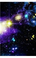 Journal: Colorful Galaxy Cosmos 6 x 9 Unlined Blank Numbered 200 Pages