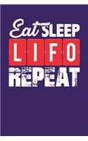 Eat Sleep LIFO Repeat: Dark Purple, Red & White Design, Blank College Ruled Line Paper Journal Notebook for Accountants and Their Families. (Bookkeeping and Tax Season 6 x