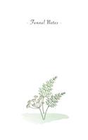 Fennel Notes: 6"x9" Ruled Lined Notebook - Watercolor Texture Vegetable Plant Illustration Cover. Matte Softcover And White Interior Papers.