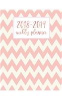 2018-2019 Weekly Planner: Undated Planner with Pink Chevron Ikat for Women Girls - Large 8.5x11 - Agenda Calendar