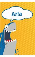 Aria: Personalized Shark Isometric Dot Paper Notebook for Kids 120 Pages 6x9