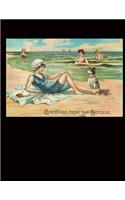 Greetings From The Seaside Vintage Postcard Journal Notebook