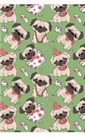 Journal Notebook Funny Pugs Pattern 12: 110 Page Plain Blank Journal For Drawing, Writing, Doodling In Portable 6 x 9 Size.(32 Noteworthy Series Unlined)