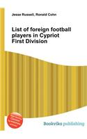 List of Foreign Football Players in Cypriot First Division