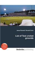 List of Test Cricket Grounds