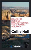 Bulletin of National research council Vol. 2, March, 1921, No. 9