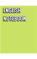 English Notebook: Solid Green Color Wide Ruled Line Paper, Perfect for College Elementary Grade School for Note Taking or Homework