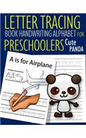 Letter Tracing Book Handwriting Alphabet for Preschoolers Cute Panda