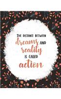 The Distance Between Dreams and Reality Is Called Action: Women Entrepreneur Notebook - Inspirational Quote for Girl Bosses - Write Down All Your Thoughts, Ideas, and Plans for Building Your Empire - 8 x 10