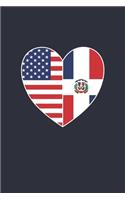 Dominican Republic Fourth of July Gift - American Dominican Flag Notebook - USA Dominican Republic Journal