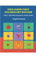 Kids Learn First Vocabulary Builder FULL COLORS Cartoons Flash Cards English Danish