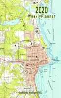 2020 Weekly Planner: Marquette, Michigan (1954): Vintage Topo Map Cover