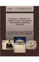 Cameron V. Johnson U.S. Supreme Court Transcript of Record with Supporting Pleadings