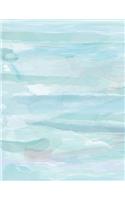 Daily Planner Journal: Blue Watercolor Cover 365 + Days Bullet Journaling Blank Notebook with sections for date, time, notes, lists & doodles! 8.5 x 11 size, 380 pages!
