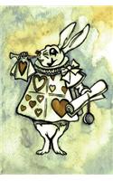Alice in Wonderland Watercolour Journal - White Rabbit With Trumpet (Garden): 100 page 6 x 9 Ruled Notebook: Inspirational Journal, Blank Notebook, Blank Journal, Lined Notebook