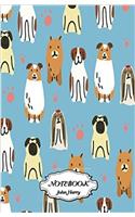 Notebook Dot-grid Small Dog Pattern