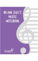 Blank Sheet Music Composition Manuscript Staff Paper Art Music CLASS 14 Notebook Birthday Gift