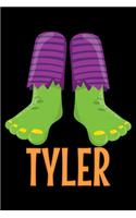 Tyler: Halloween Notebook (Journal, Diary) for boys named Tayler - 120 lined pages to write in