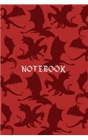 Notebook: Red Dragons Print Journal, Blank Lined Wide Rule Notebook, Medieval Fantasy Roleplaying Game, Study, Plans Record Log Book